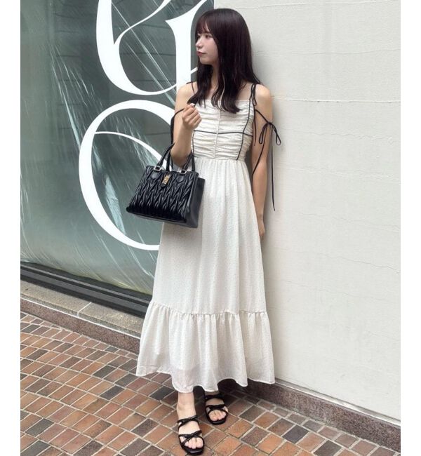  「バイカラーリボンキャミワンピース」|ワンピース|