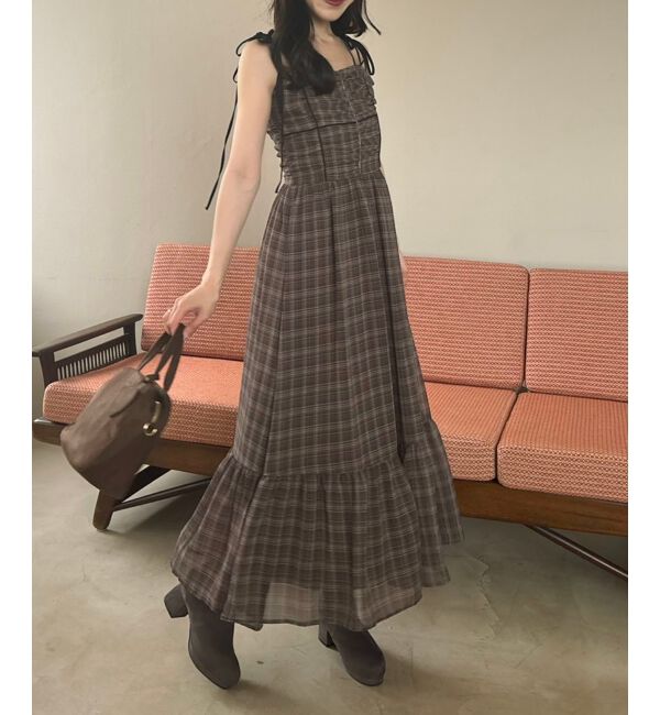  「バイカラーリボンキャミワンピース」|ワンピース|