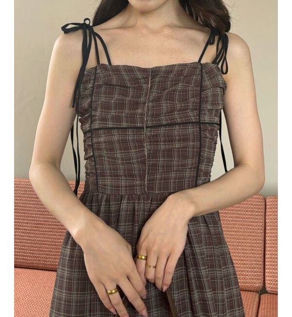  「バイカラーリボンキャミワンピース」|ワンピース|