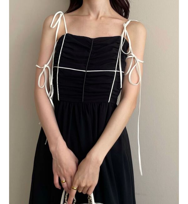  「バイカラーリボンキャミワンピース」|ワンピース|