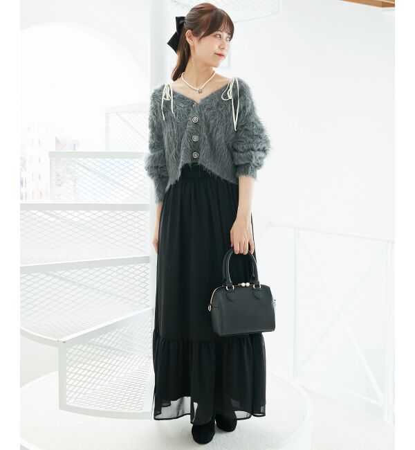  「バイカラーリボンキャミワンピース」|ワンピース|