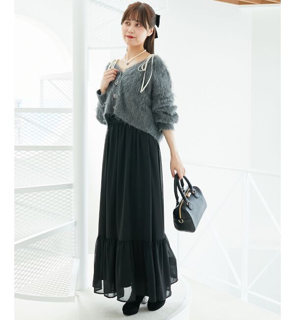  「バイカラーリボンキャミワンピース」|ワンピース|