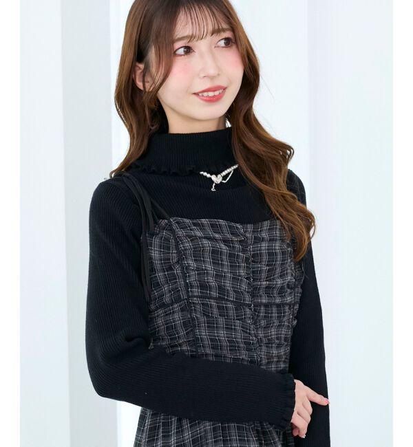  「バイカラーリボンキャミワンピース」|ワンピース|