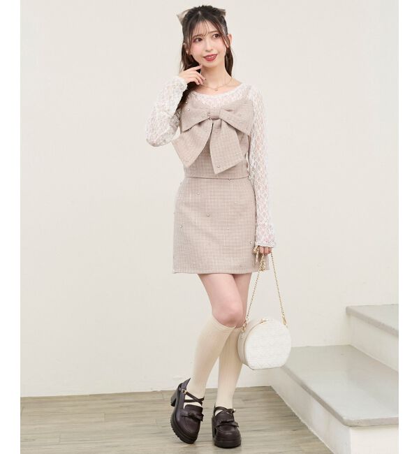  「ビッグリボンビジュービスチェ」|キャミソール|