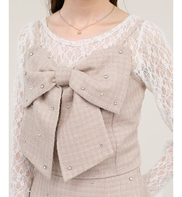  「ビッグリボンビジュービスチェ」|キャミソール|