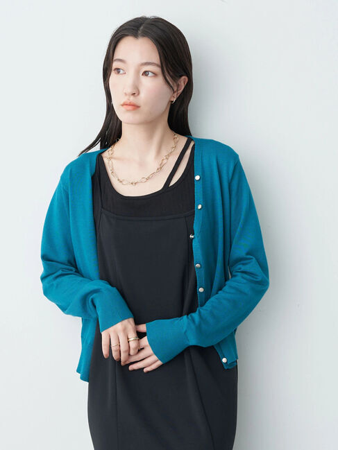 earth music&ecology「ハイゲージ多釦カーディガン」|カーディガン|グリーン