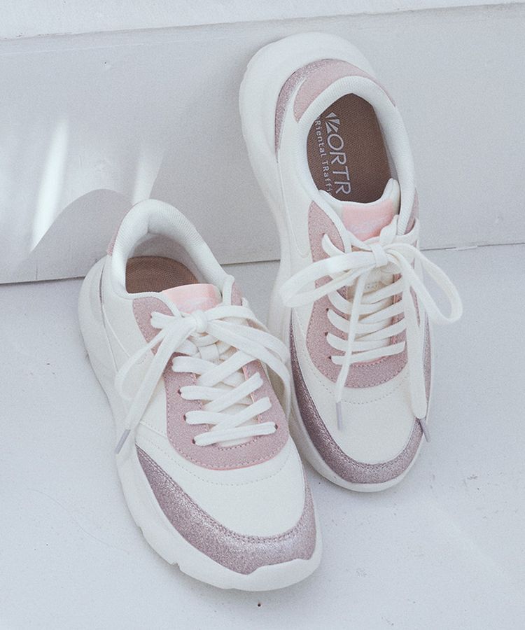 earth music&ecology「ORiental TRaffic グリッタースニーカー」|スニーカー|Pink