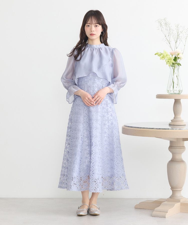 earth music&ecology「SET2点シアーブラウス＋3Dレースワンピース」|ワンピース|