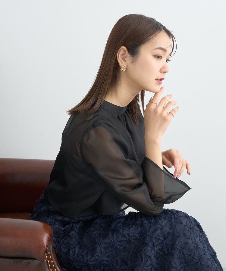 earth music&ecology「SET2点シアーブラウス＋3Dレースワンピース」|ワンピース|