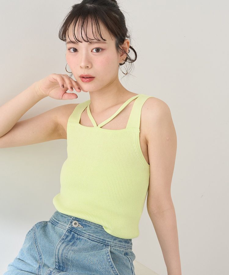 earth music&ecology「レイヤードニットタンクトップ」|キャミソール|