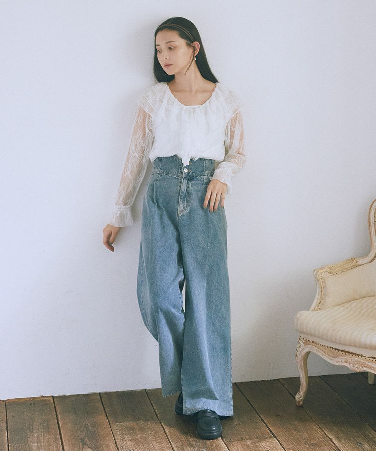 earth music&ecology「SET2点ラッフルレースブラウス＋キャミソール」|シャツ・ブラウス|