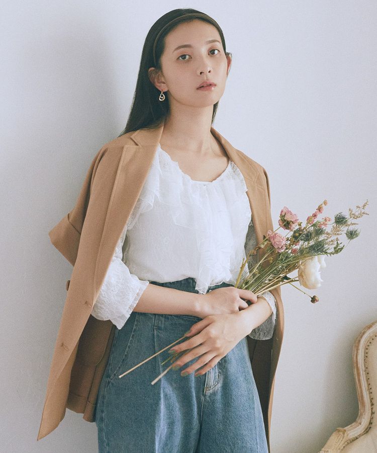 earth music&ecology「SET2点ラッフルレースブラウス＋キャミソール」|シャツ・ブラウス|