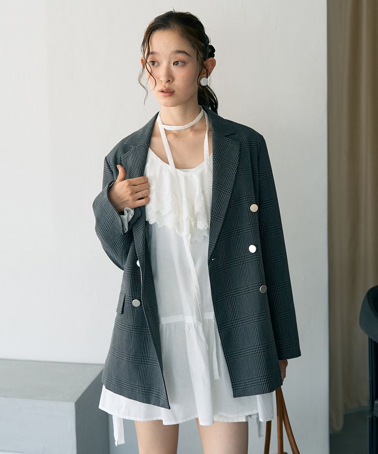 earth music&ecology「サイドリボンラッフルミニワンピース」|ワンピース|