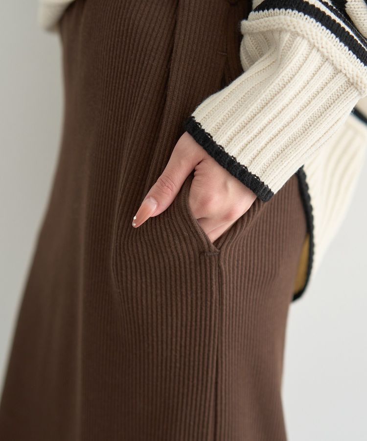 earth music&ecology「セルフカットテレコナロースカート」|タイト|