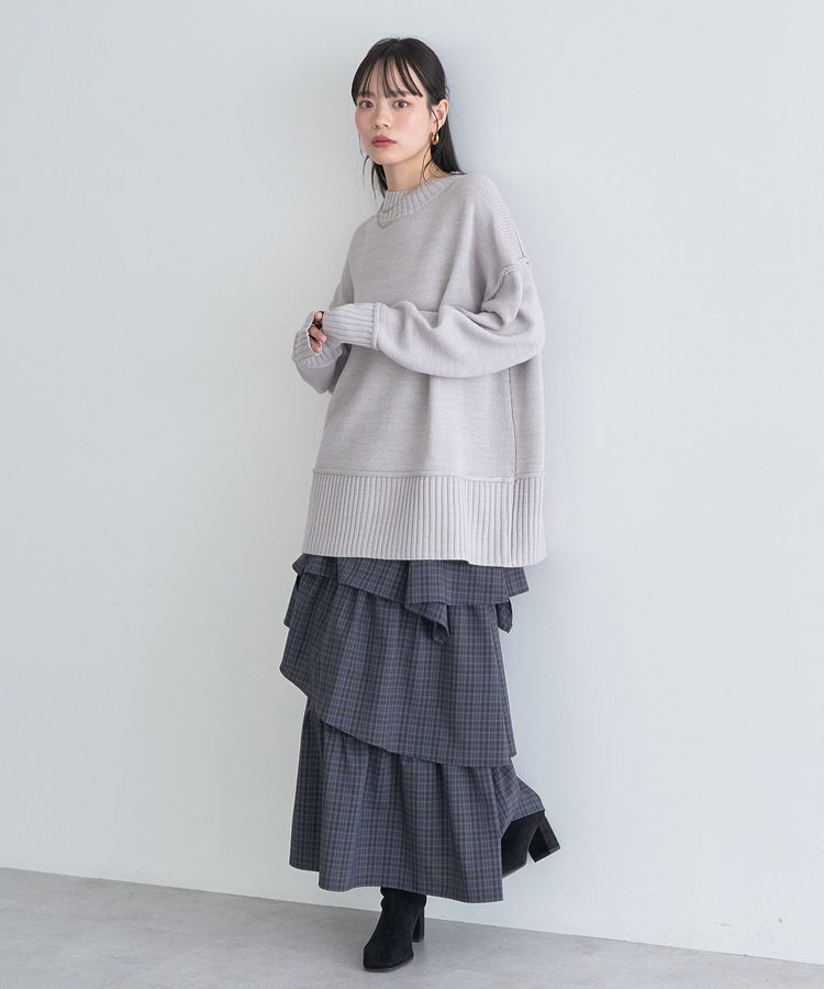 earth music&ecology「アンチピリングモックネックバックスリットニット」|ニット・セーター|