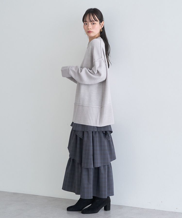earth music&ecology「アンチピリングモックネックバックスリットニット」|ニット・セーター|