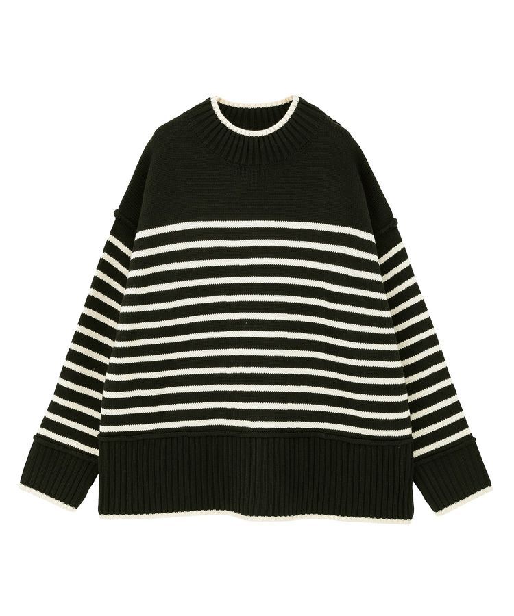 earth music&ecology「アンチピリングモックネックバックスリットニット」|ニット・セーター|
