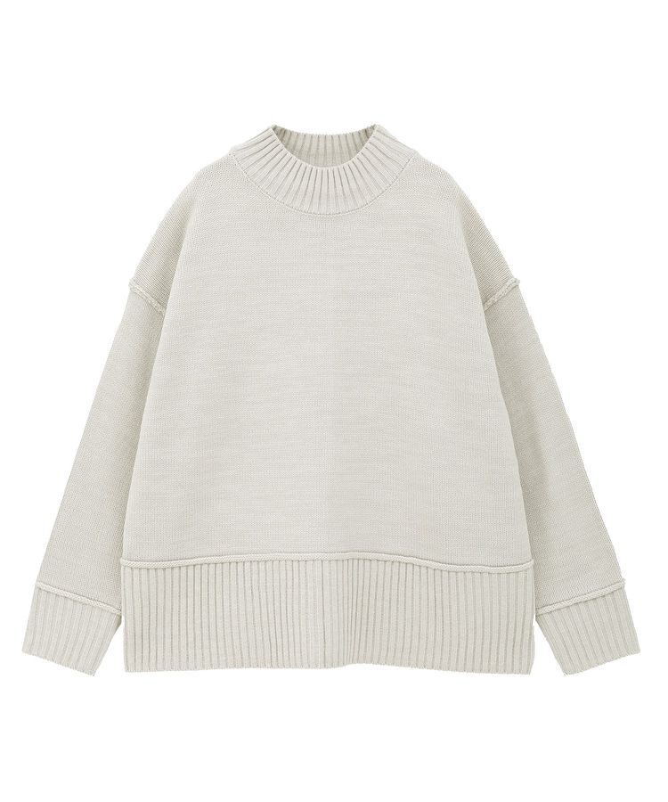 earth music&ecology「アンチピリングモックネックバックスリットニット」|ニット・セーター|