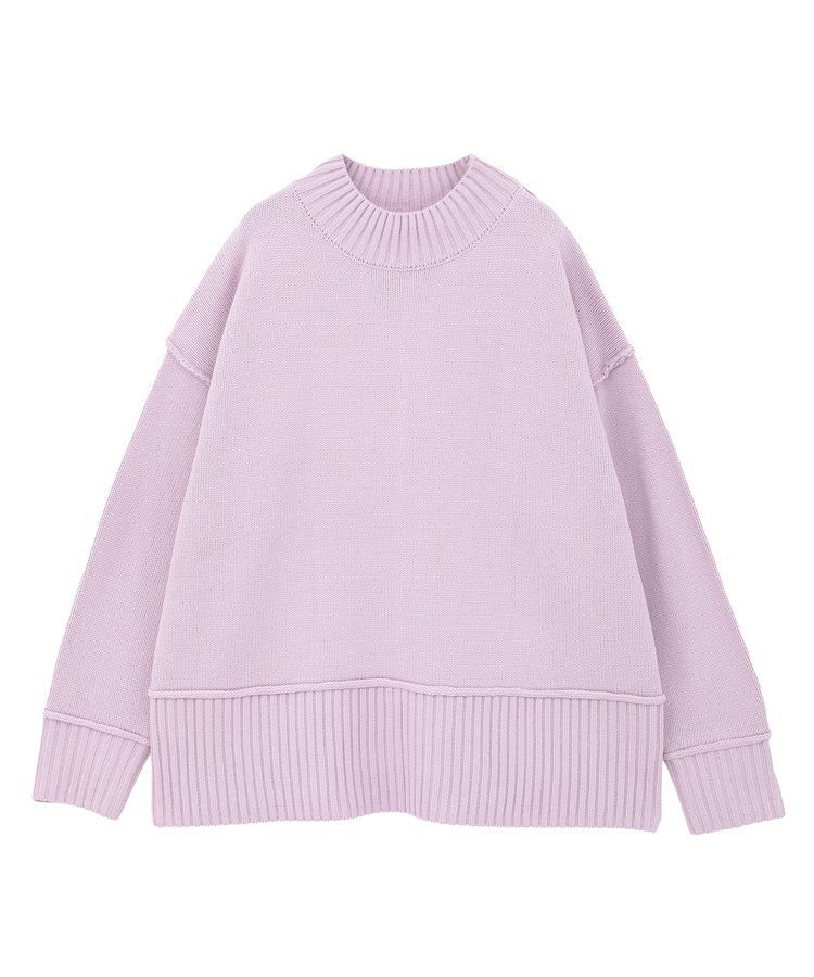 earth music&ecology「アンチピリングモックネックバックスリットニット」|ニット・セーター|