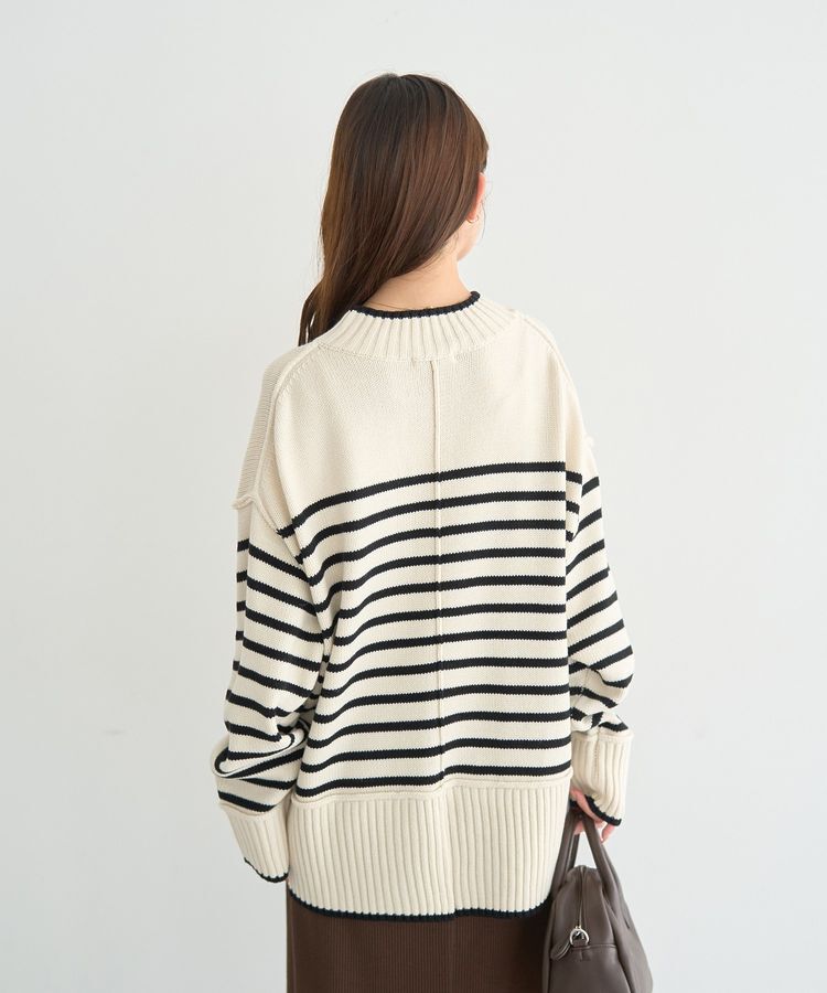 earth music&ecology「アンチピリングモックネックバックスリットニット」|ニット・セーター|