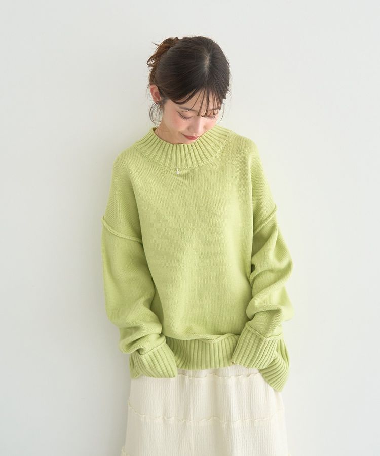earth music&ecology「アンチピリングモックネックバックスリットニット」|ニット・セーター|