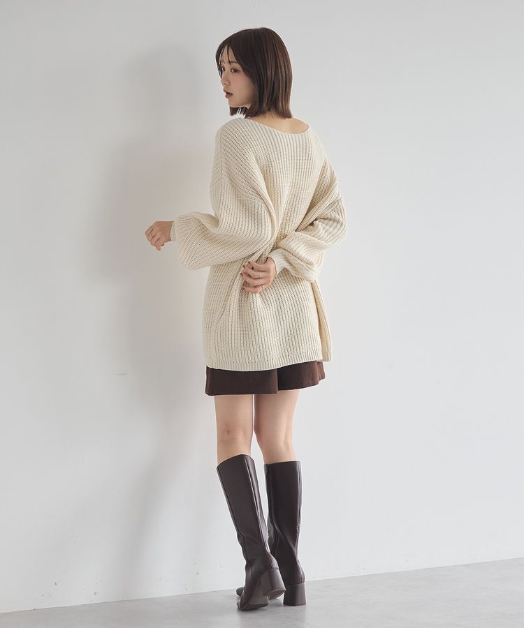 earth music&ecology「アンチピリングクロスネックルーズニット」|チュニック|