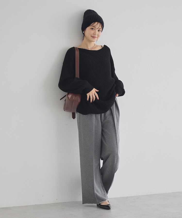 earth music&ecology「アンチピリングクロスネックルーズニット」|チュニック|