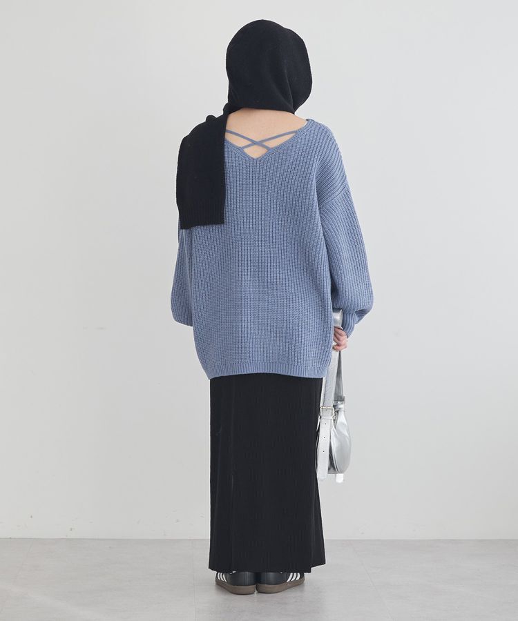 earth music&ecology「アンチピリングクロスネックルーズニット」|チュニック|