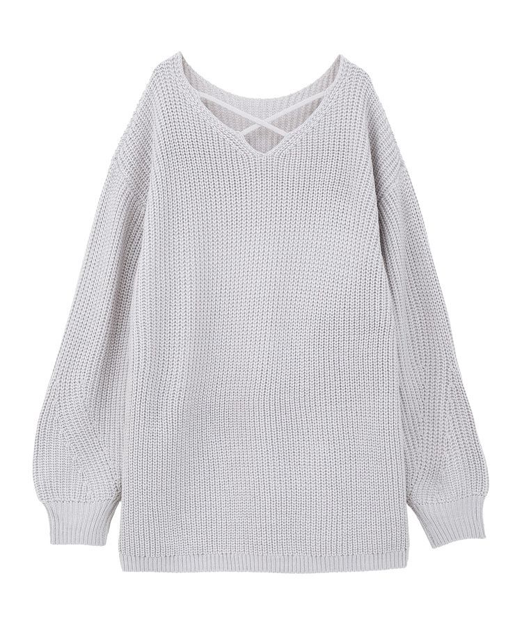 earth music&ecology「アンチピリングクロスネックルーズニット」|チュニック|