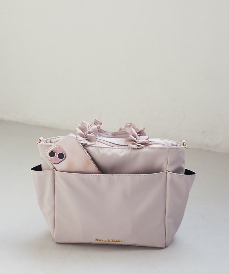 Maison de FLEUR「撥水加工フリルハンドル2Wayトートバッグ」|トートバッグ|