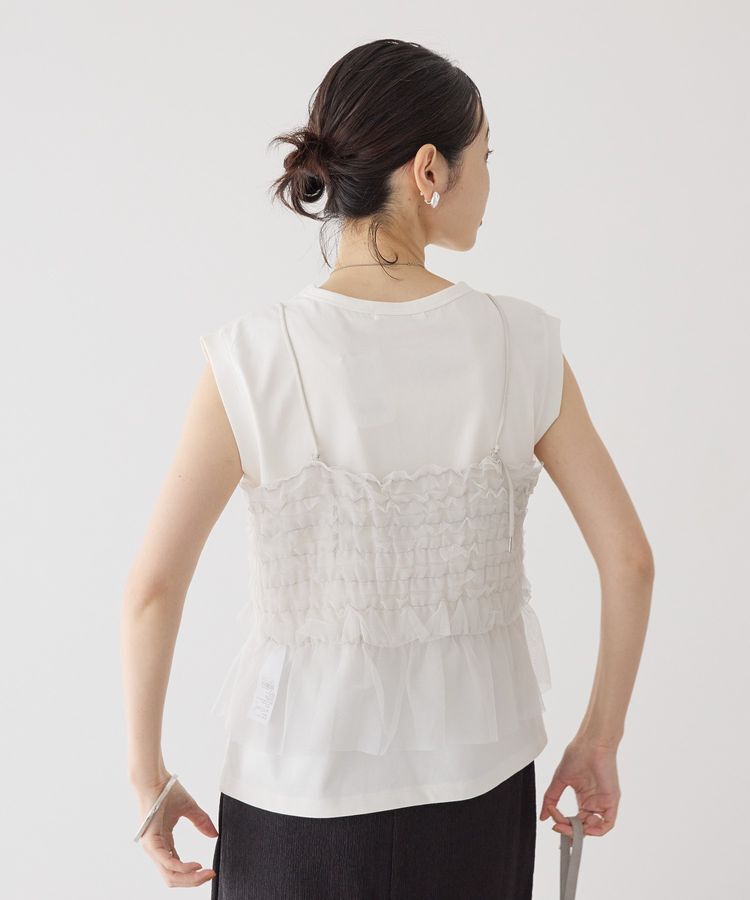 AMERICAN HOLIC「【2点セット】チュールキャミ+ノースリーブT」|Tシャツ・カットソー|