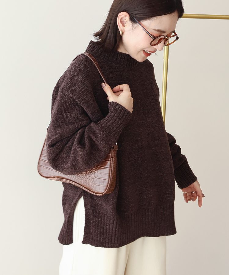 AMERICAN HOLIC「ベロアモールニットプルオーバー」|ニット・セーター|Brown