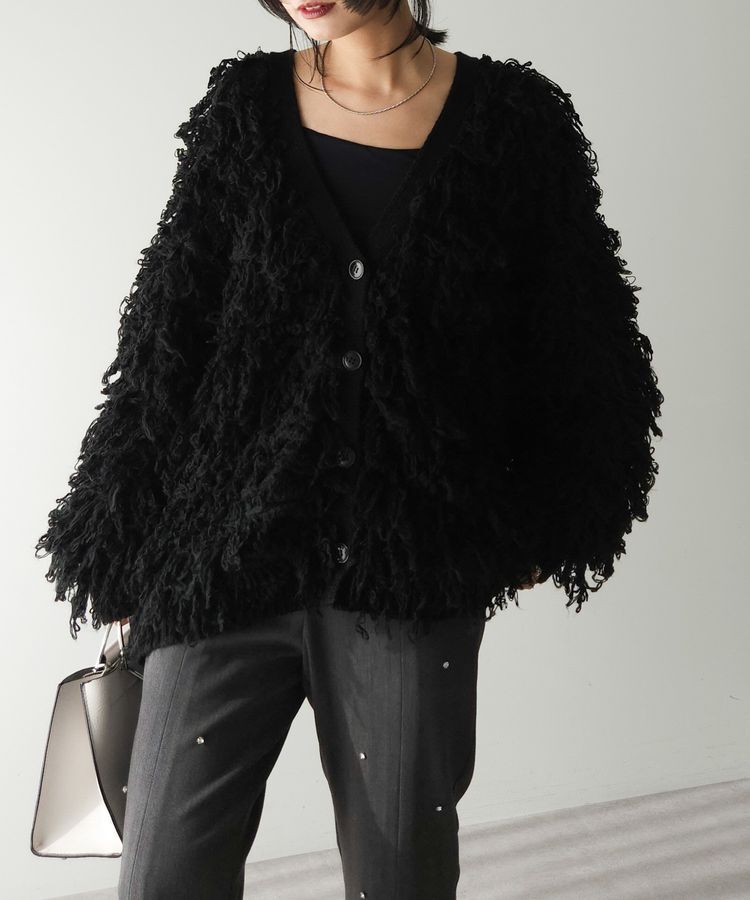 AnriettMusee「フリンジニットカーディガン」|カーディガン|Black