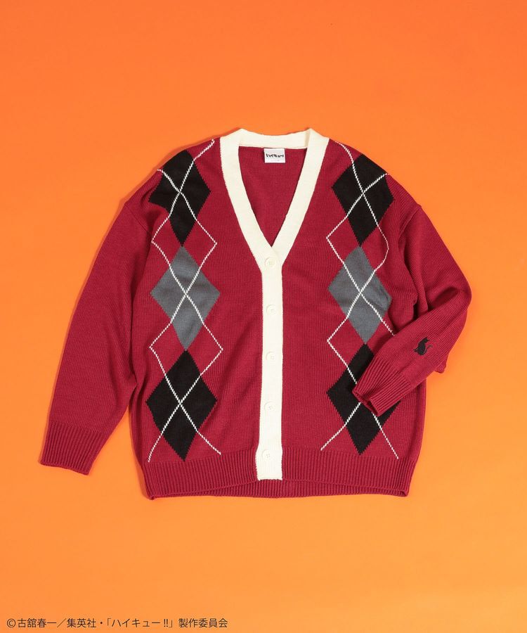 Green Parks「ハイキュー!! アーガイルカーディガン」|カーディガン|Red