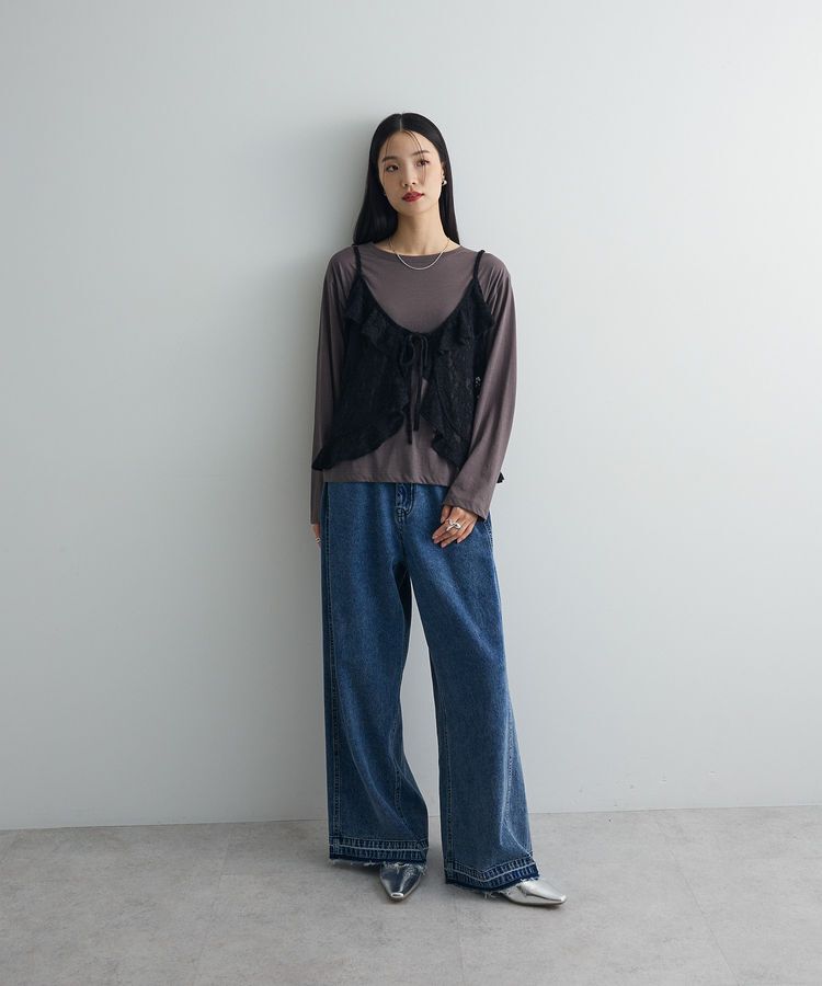 AnriettMusee「レースフリルキャミビスチェ」|キャミソール|