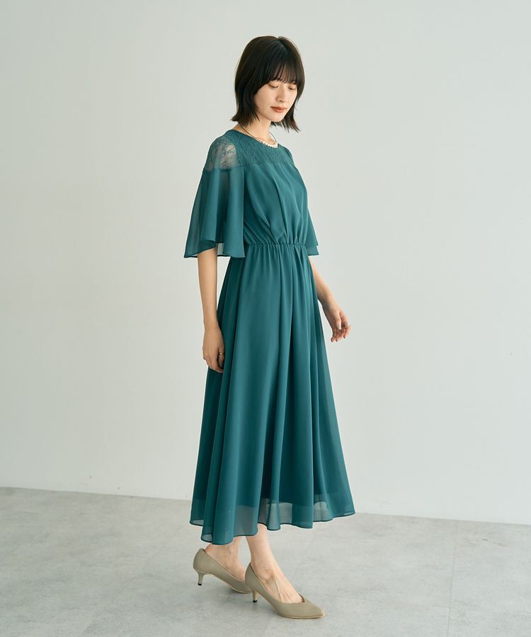 YECCA VECCA「レース切替シフォンドレス」|ワンピース|