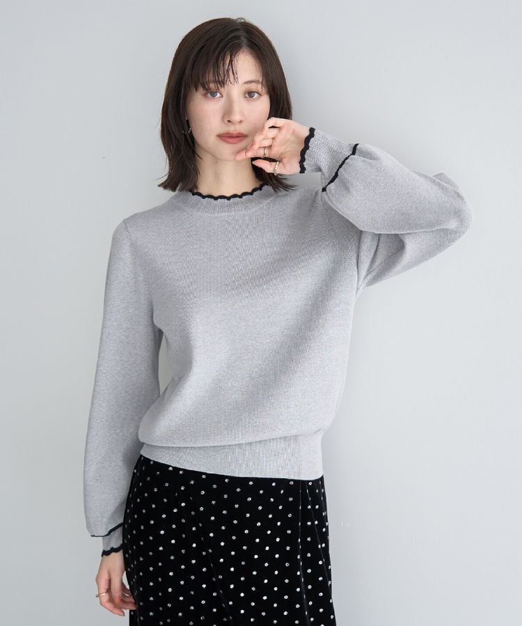 YECCA VECCA「スカラップニット」|ニット・セーター|Gray Mixture