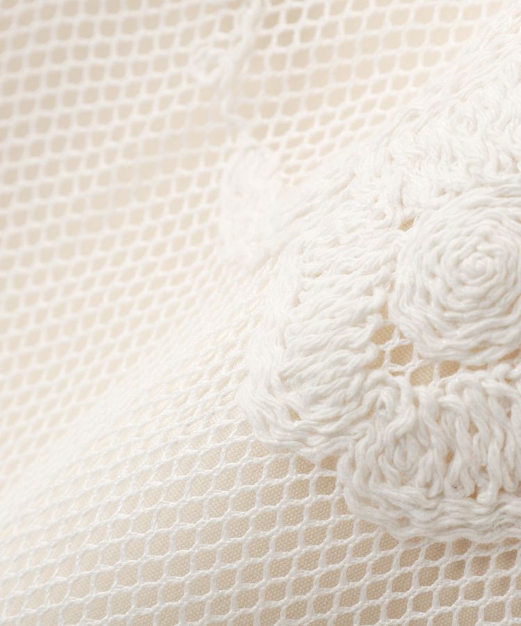 YECCA VECCA「フラワー柄刺繍メッシュスカート」|スカート|