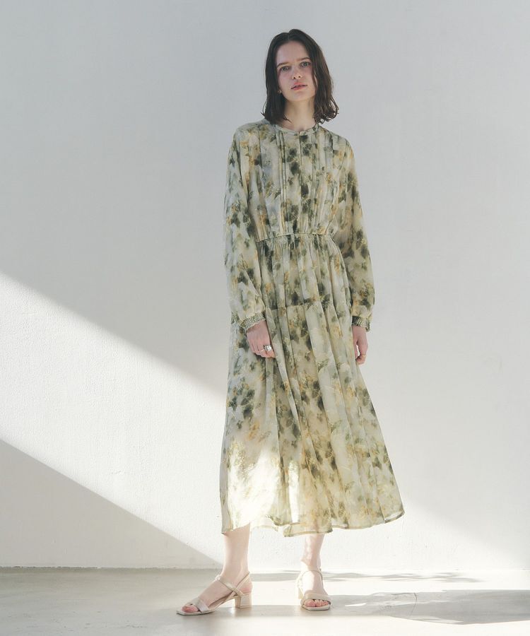 YECCA VECCA「ぼかしフラワー柄ワンピース」|ワンピース|