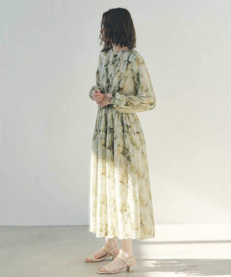 YECCA VECCA「ぼかしフラワー柄ワンピース」|ワンピース|