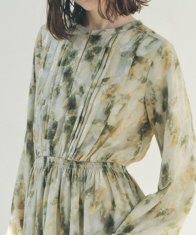 YECCA VECCA「ぼかしフラワー柄ワンピース」|ワンピース|