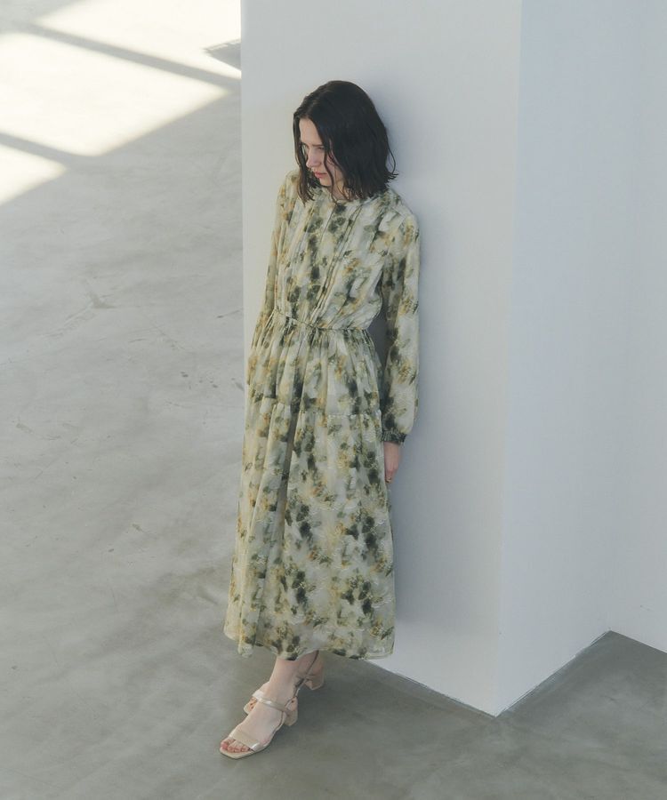 YECCA VECCA「ぼかしフラワー柄ワンピース」|ワンピース|