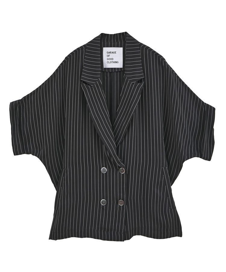 GARAGE OF GOOD CLOTHING「ストライプ半袖ジャケット」|テーラードジャケット|