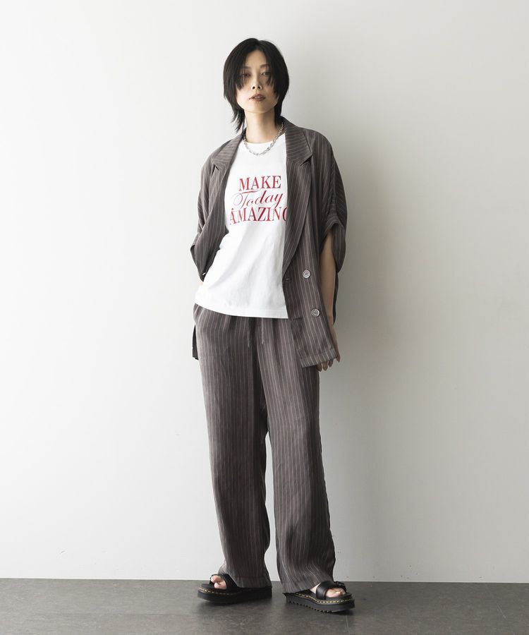 GARAGE OF GOOD CLOTHING「ストライプ半袖ジャケット」|テーラードジャケット|