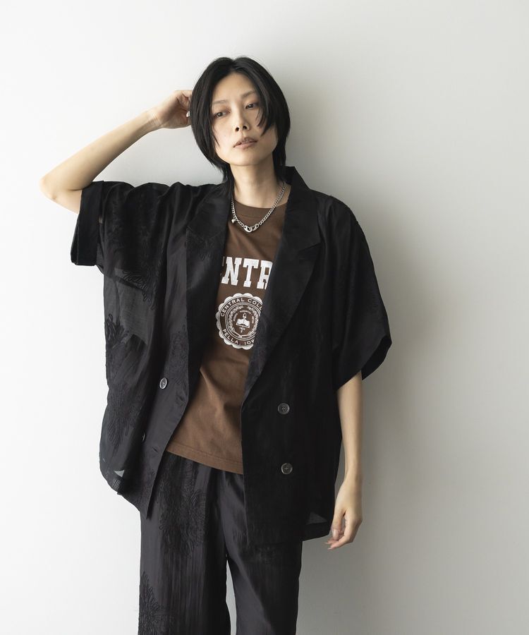 GARAGE OF GOOD CLOTHING「シアー刺繍半袖ジャケット」|テーラードジャケット|