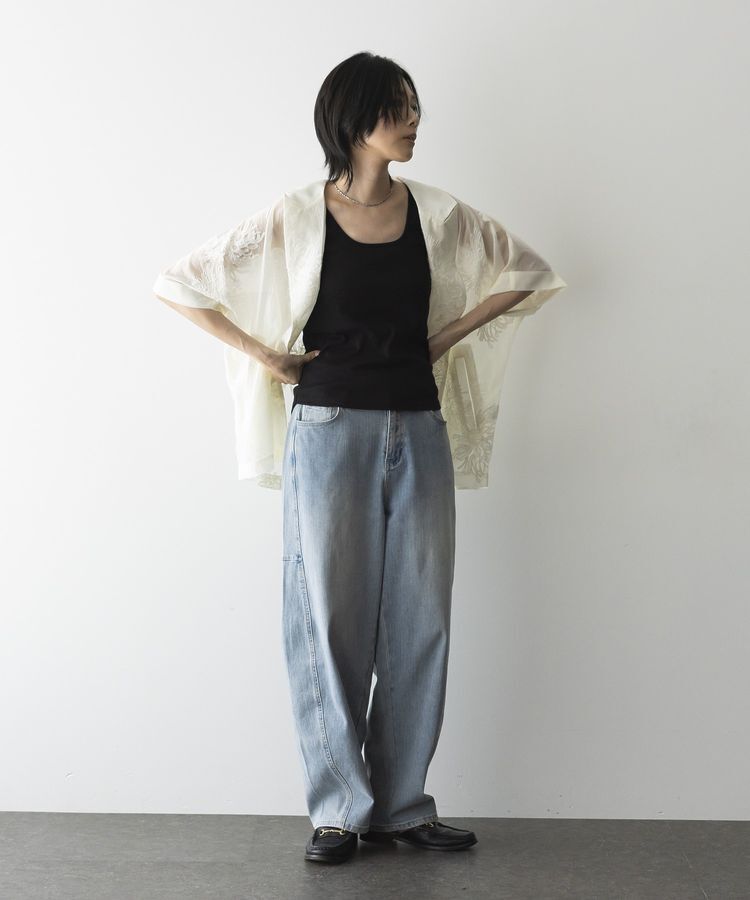 GARAGE OF GOOD CLOTHING「シアー刺繍半袖ジャケット」|テーラードジャケット|