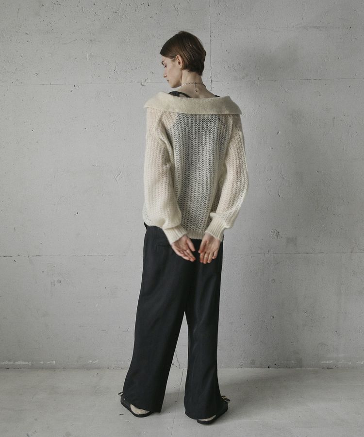 GARAGE OF GOOD CLOTHING「モヘア混襟付きニットシアープルオーバー」|ニット・セーター|