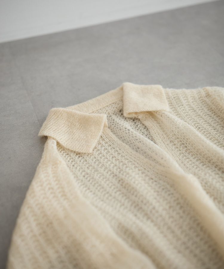 GARAGE OF GOOD CLOTHING「モヘア混襟付きニットシアープルオーバー」|ニット・セーター|