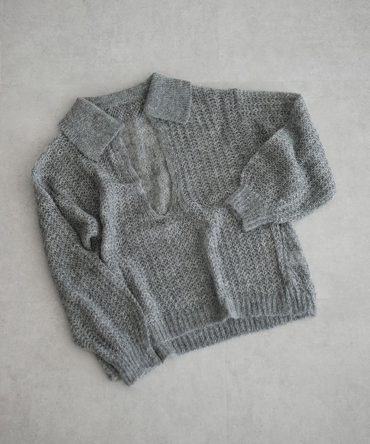 GARAGE OF GOOD CLOTHING「モヘア混襟付きニットシアープルオーバー」|ニット・セーター|