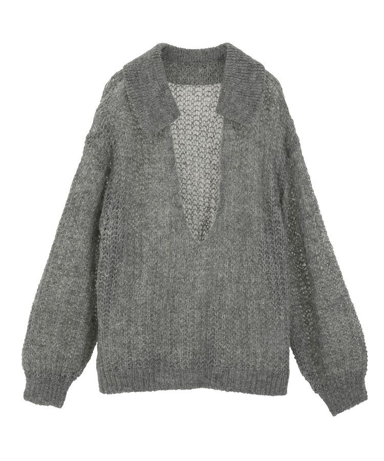 GARAGE OF GOOD CLOTHING「モヘア混襟付きニットシアープルオーバー」|ニット・セーター|